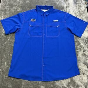 Columbia PFG Florida‎ Gators Shirt Men’s X-Large Blue Button Down Collar Fishing
